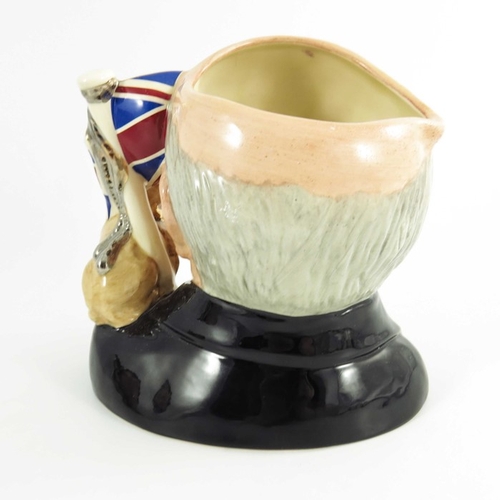 886 - A Royal Doulton large character jug, Winston Churchill, silver and gold highlights colourway, sample... 