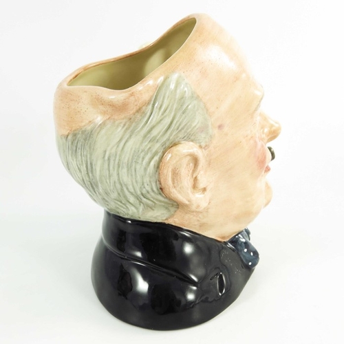 886 - A Royal Doulton large character jug, Winston Churchill, silver and gold highlights colourway, sample... 