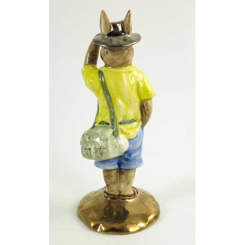 902 - A group of Three Royal Doulton Bunnykins, Santa, Mystic Wizard and Tourist all prototype with gold a... 