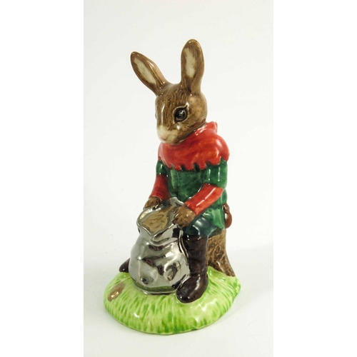 904 - A group of Three Royal Doulton Bunnykins, Santa, Doctor and Will Scarlet  all prototype with gold an... 