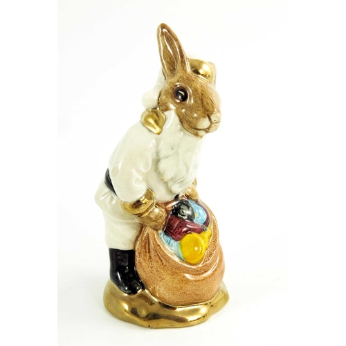 904 - A group of Three Royal Doulton Bunnykins, Santa, Doctor and Will Scarlet  all prototype with gold an... 