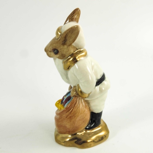 904 - A group of Three Royal Doulton Bunnykins, Santa, Doctor and Will Scarlet  all prototype with gold an... 