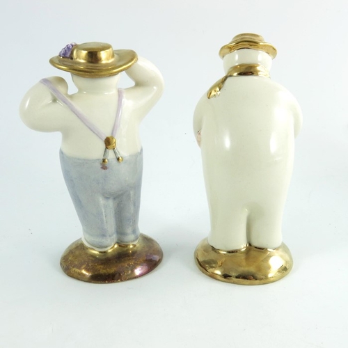 918 - Three Royal Doulton snowmen figures, Stylish and Thankyou, silver and gold highlights colourways, pr... 