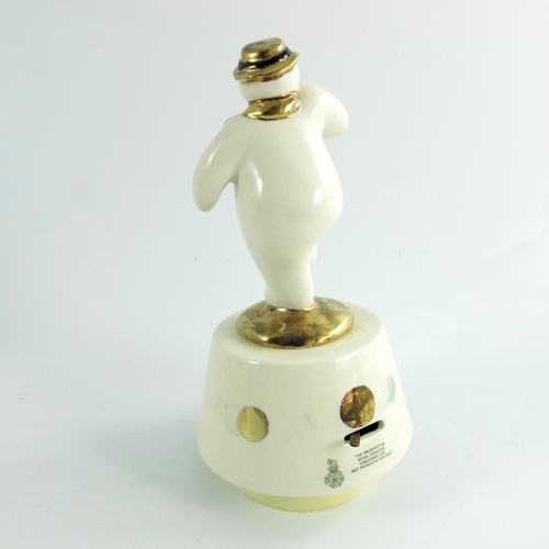 924 - Royal Doulton snowmen figure, The Snowman musical box , gold and silver highlights colourway, proper... 