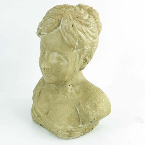 1007 - A terracotta and plaster art pottery bust of a sleeping girl, 26cm high