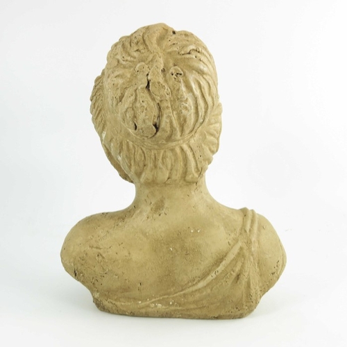 1007 - A terracotta and plaster art pottery bust of a sleeping girl, 26cm high