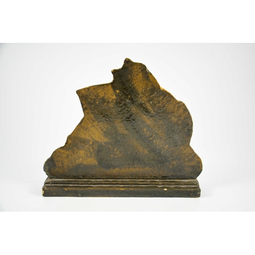 1008 - A Continental art pottery relief moulded sculpture, modelled as a galleon, on integrated plinth, pro... 