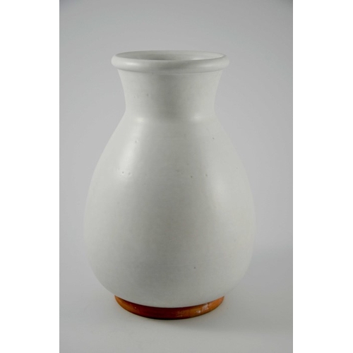 1021 - Flavia, a large Art Pottery vase, circa 1960s,  baluster form with conical neck, grey eggshell glaze... 