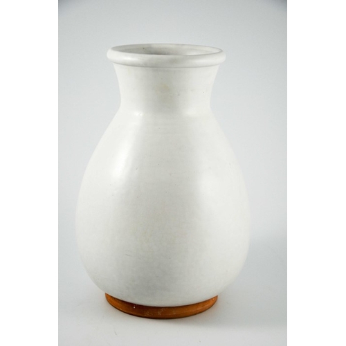 1021 - Flavia, a large Art Pottery vase, circa 1960s,  baluster form with conical neck, grey eggshell glaze... 