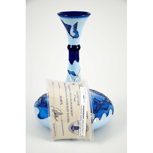 1042 - After William Moorcroft, a Moorcroft Centenary Yacht vase, 1996, ships decanted form with knopped ne... 