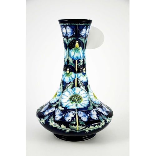 1044 - A Moorcroft Blue Poppy trial vase, 2002, angled baluster form, impressed and painted marks, dated 16... 