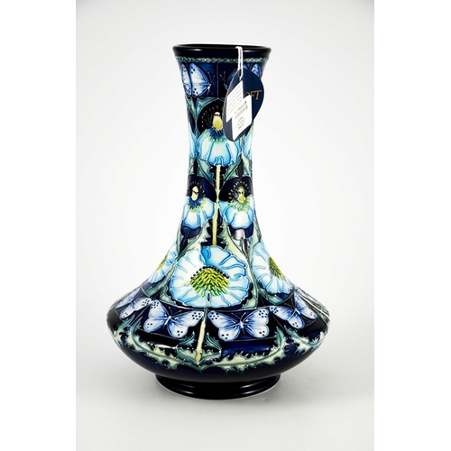 1044 - A Moorcroft Blue Poppy trial vase, 2002, angled baluster form, impressed and painted marks, dated 16... 