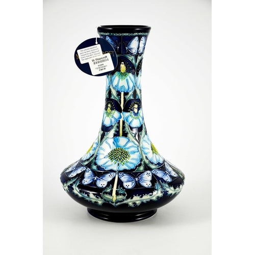 1044 - A Moorcroft Blue Poppy trial vase, 2002, angled baluster form, impressed and painted marks, dated 16... 