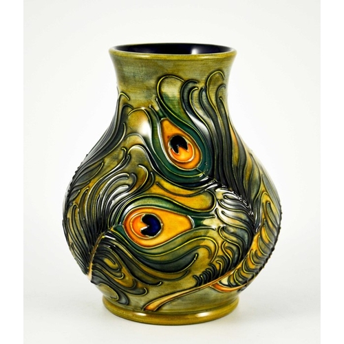 1052 - Rachel Bishop for Moorcroft, a Phoenix or Peacock Feathers vase, 1996, baluster form, impressed mark... 