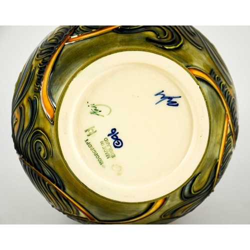 1052 - Rachel Bishop for Moorcroft, a Phoenix or Peacock Feathers vase, 1996, baluster form, impressed mark... 