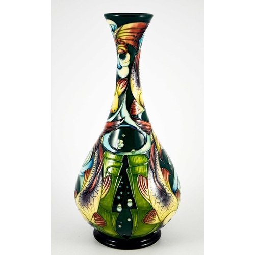 1053 - Philip Gibson for Moorcroft, a Lagoon limited edition vase, circa 2005, narrow necked bottle form, 1... 