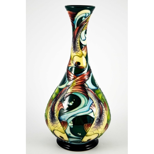 1053 - Philip Gibson for Moorcroft, a Lagoon limited edition vase, circa 2005, narrow necked bottle form, 1... 