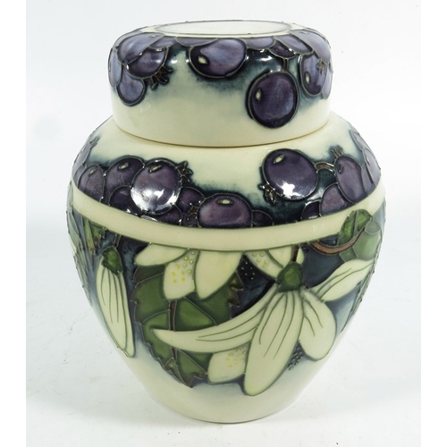 1058 - Anji Davenport for Moorcroft, a Juneberry ginger jar and cover, circa 2000, 16cm high