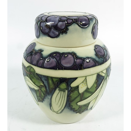 1058 - Anji Davenport for Moorcroft, a Juneberry ginger jar and cover, circa 2000, 16cm high