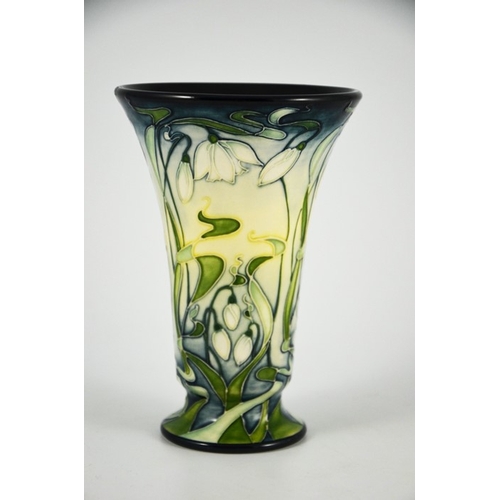 1060 - Rachel Bishop for Moorcroft, a Snowdrops trial vase, 2002, footed trumpet form, variation of the Niv... 