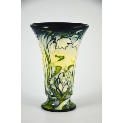 1060 - Rachel Bishop for Moorcroft, a Snowdrops trial vase, 2002, footed trumpet form, variation of the Niv... 