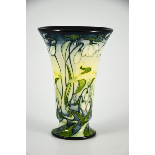 1060 - Rachel Bishop for Moorcroft, a Snowdrops trial vase, 2002, footed trumpet form, variation of the Niv... 