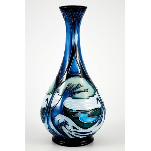 1063 - Emma Bossons for Moorcroft, a Knypersley vase, 2003, bottle form, impressed marks and printed monogr... 