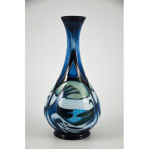 1063 - Emma Bossons for Moorcroft, a Knypersley vase, 2003, bottle form, impressed marks and printed monogr... 