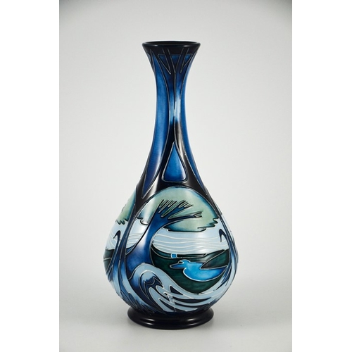 1063 - Emma Bossons for Moorcroft, a Knypersley vase, 2003, bottle form, impressed marks and printed monogr... 