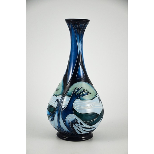 1063 - Emma Bossons for Moorcroft, a Knypersley vase, 2003, bottle form, impressed marks and printed monogr... 