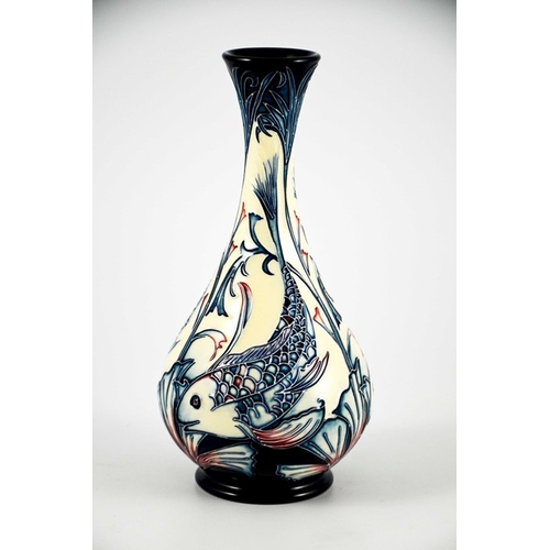 1065 - Sian Leeper for Moorcroft, a Hesperian Waters limited edition vase, 2005, bottle form, 6 of 50, prin... 