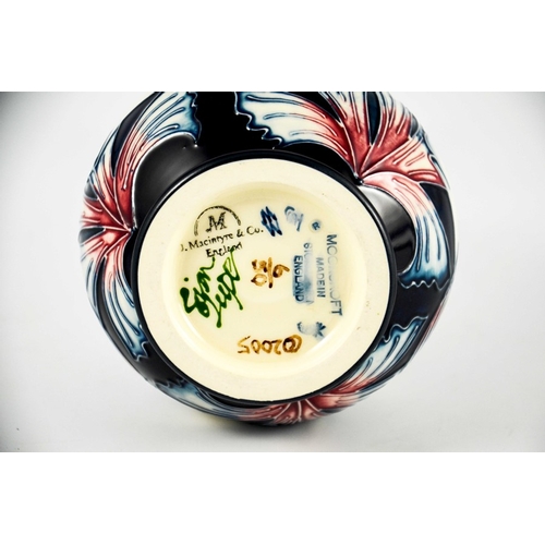 1065 - Sian Leeper for Moorcroft, a Hesperian Waters limited edition vase, 2005, bottle form, 6 of 50, prin... 