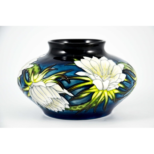 1066 - Anji Davenport for Moorcroft, a Queen of the Night, Moorcroft Collectors Club vase, 2001, squat ovoi... 