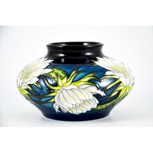 1066 - Anji Davenport for Moorcroft, a Queen of the Night, Moorcroft Collectors Club vase, 2001, squat ovoi... 