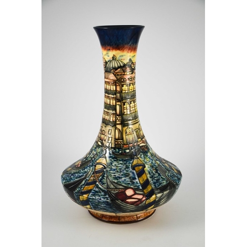 1069 - Shirley Hayes for Moorcroft, a large Venice by Night limited edition vase, 2001, angled baluster for... 