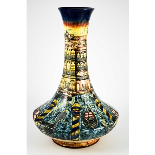 1069 - Shirley Hayes for Moorcroft, a large Venice by Night limited edition vase, 2001, angled baluster for... 