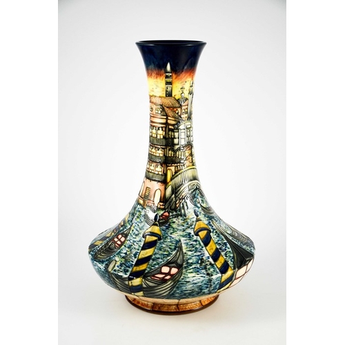 1069 - Shirley Hayes for Moorcroft, a large Venice by Night limited edition vase, 2001, angled baluster for... 