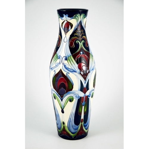 1073 - Rachel Bishop, Moorcroft for Liberty and Co., a Regent limited edition vase, 2006, elongated shoulde... 