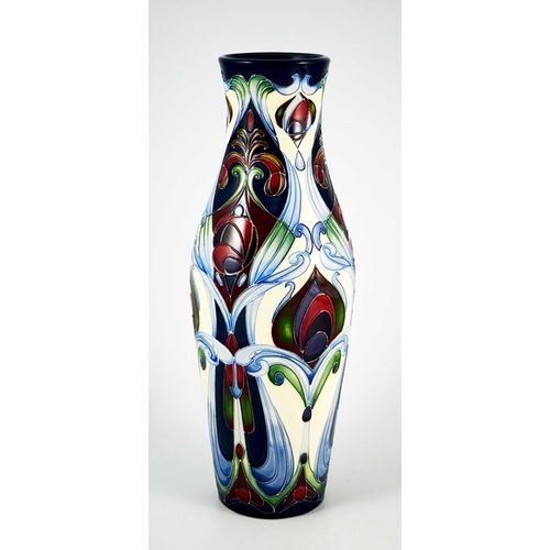 1073 - Rachel Bishop, Moorcroft for Liberty and Co., a Regent limited edition vase, 2006, elongated shoulde... 