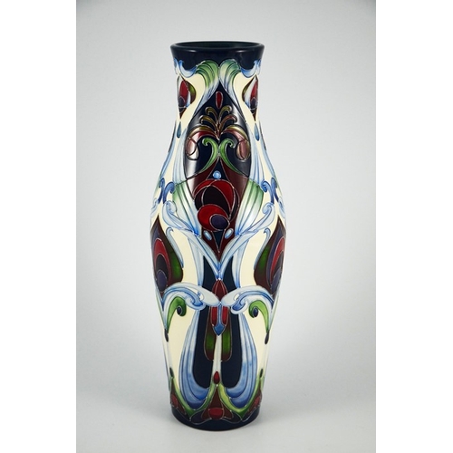 1073 - Rachel Bishop, Moorcroft for Liberty and Co., a Regent limited edition vase, 2006, elongated shoulde... 