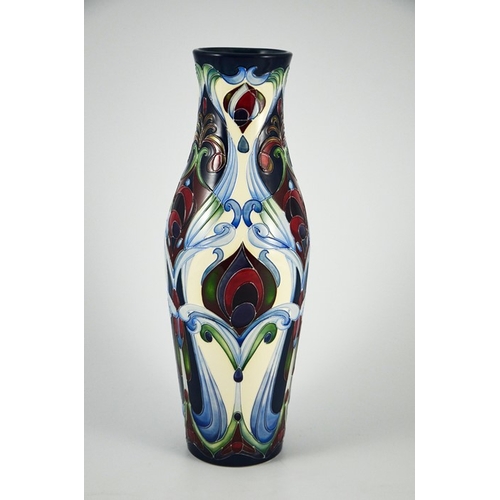 1073 - Rachel Bishop, Moorcroft for Liberty and Co., a Regent limited edition vase, 2006, elongated shoulde... 