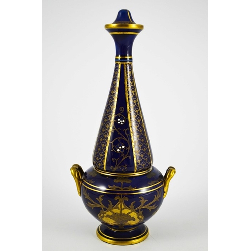 1092 - William Moorcroft for James MacIntyre, an Aurelian Poppy vase, circa 1899, twin handled conical neck... 