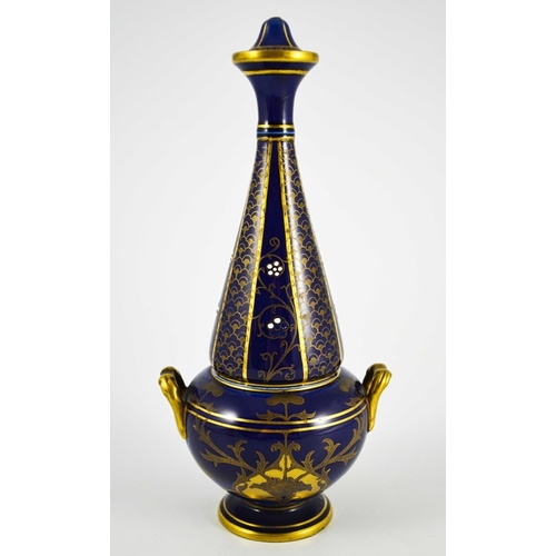 1092 - William Moorcroft for James MacIntyre, an Aurelian Poppy vase, circa 1899, twin handled conical neck... 