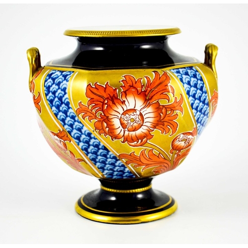 1093 - William Moorcroft for James MacIntyre, an Aurelian Poppy pedestal vase, circa 1897, twin handled oct... 