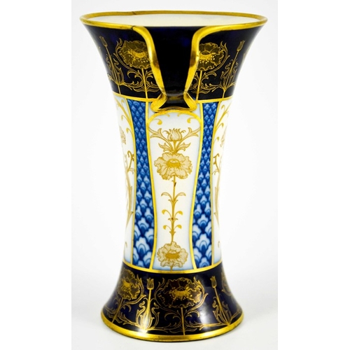 1095 - William Moorcroft for James MacIntyre, an Aurelian Poppy vase, circa 1897, twin handled waisted trum... 