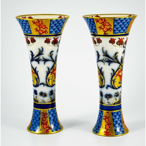 1097 - William Moorcroft for James MacIntyre, a pair of Aurelian Poppy vases, circa 1897, waisted trumpet f... 