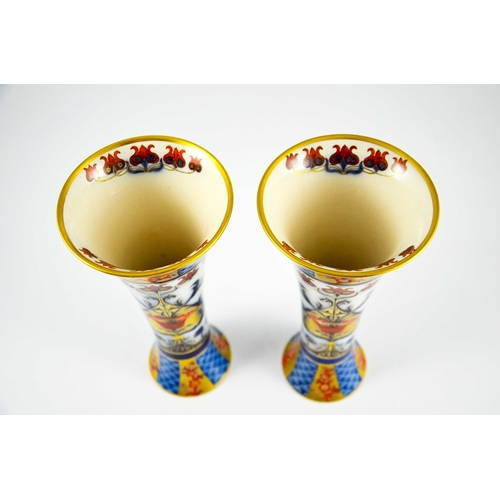 1097 - William Moorcroft for James MacIntyre, a pair of Aurelian Poppy vases, circa 1897, waisted trumpet f... 