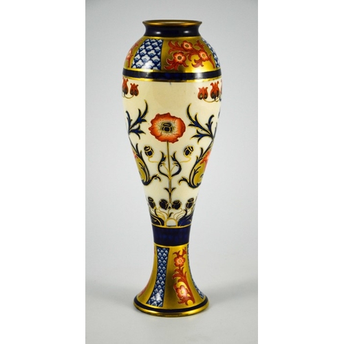 1098 - William Moorcroft for James MacIntyre, an Aurelian Poppy vase, circa 1897, elongated inverse baluste... 