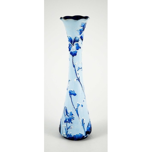 1103 - William Moorcroft for James MacIntyre, a Florian Ware Violets vase, circa 1899, waisted form with cr... 