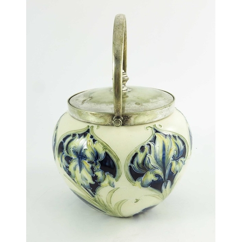 1112 - William Moorcroft for James Macintyre, an Iris biscuit barrel, circa 1905, retailed by JBC&S Ltd, im... 